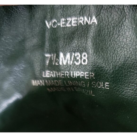 Vince Camuto Ezerna Croc Leather Loafer Heels Womens Green Block Heel 7.5M EU 38 - Picture 7 of 10